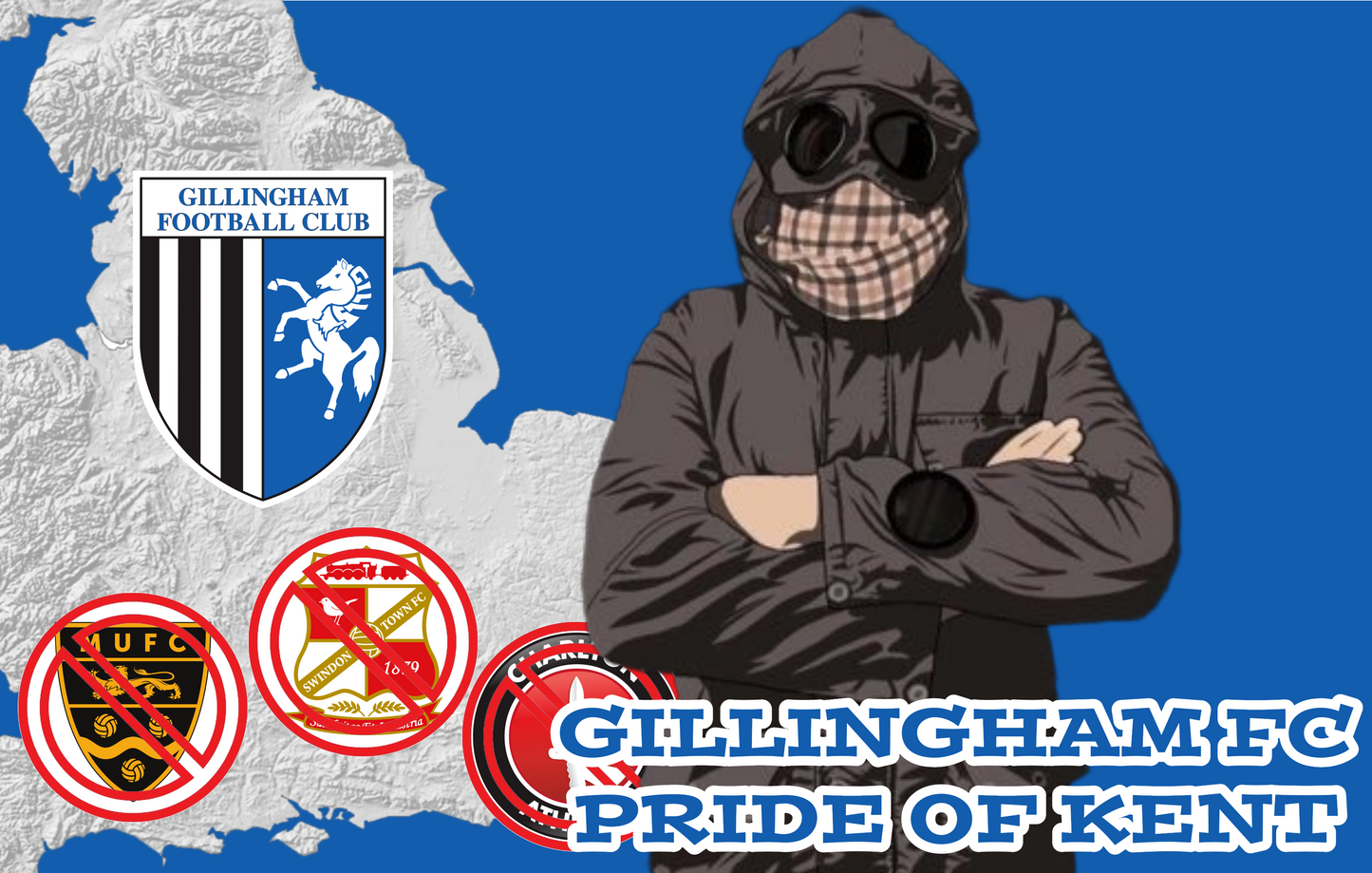 GFC Pride Of Kent x10 custom football sticker