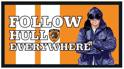 Follow Hull Everywhere Design custom football sticker waterproof vinyl