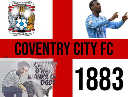 Coventry England Flag Secondary Design custom football sticker waterproof vinyl