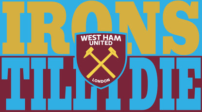 Irons Til I Die Design custom football sticker waterproof vinyl