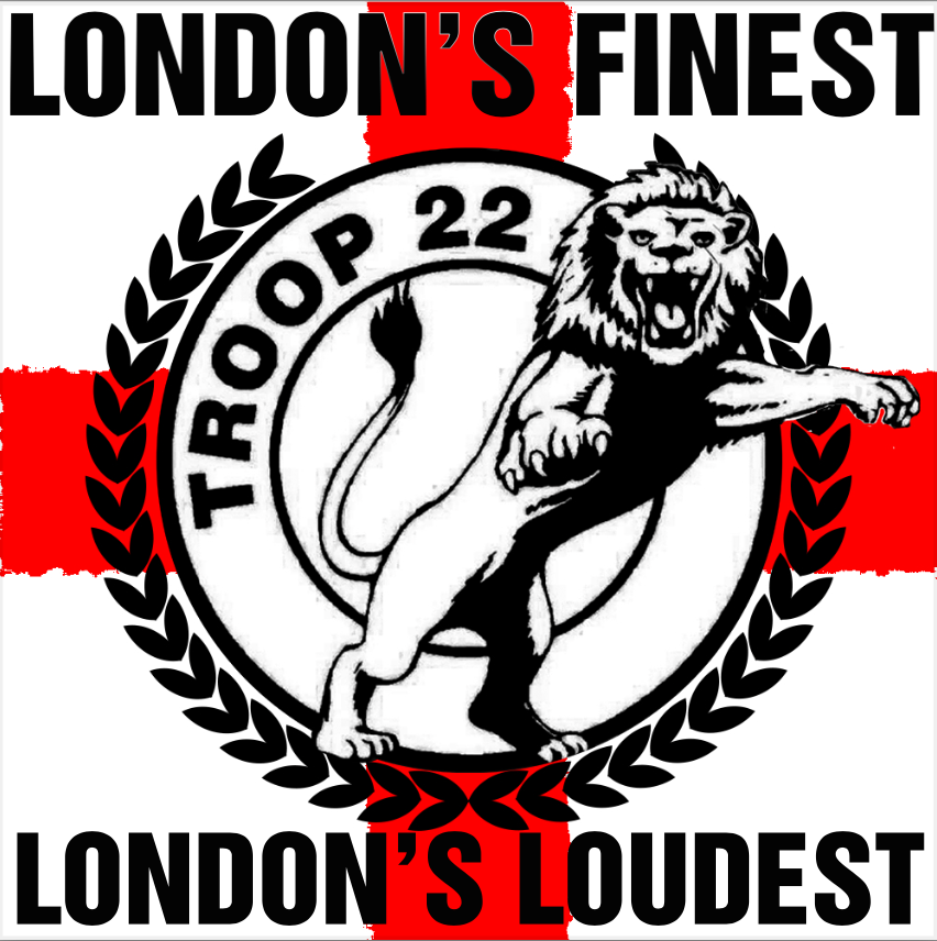 Troop 22 London's Loudest custom football sticker waterproof vinyl custom football sticker