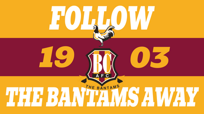 Follow The Bantams Away Design custom football sticker waterproof vinyl
