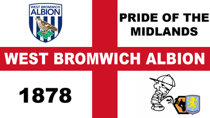 A vinyl sticker design representing the West Bromwich Albion football club, featuring the team's crest, a bird, and the text 'PRIDE OF THE MIDLANDS 1878'.