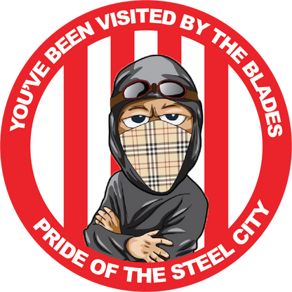 You've Been Visited By The Blades Design custom football sticker waterproof vinyl