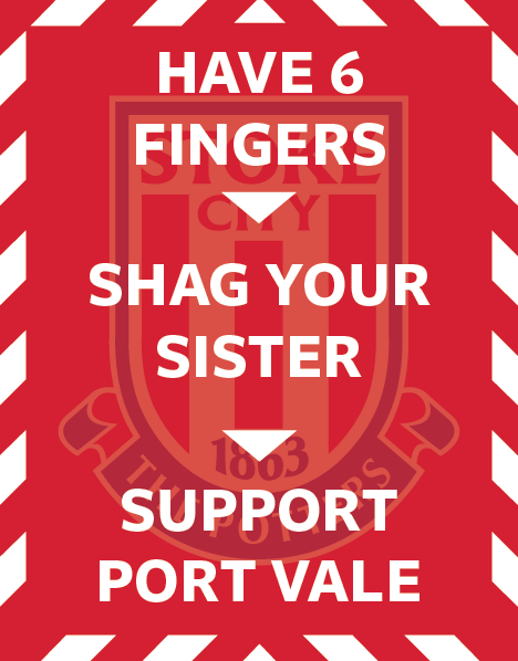 Port Vale 6 Fingers Design x10