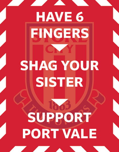 Port Vale 6 Fingers Design custom football sticker waterproof vinyl